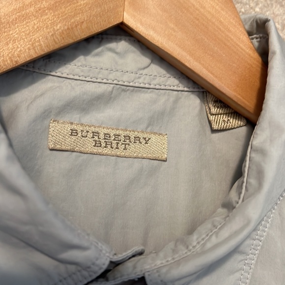Excellent condition gray Burberry Brit mens medium button up T - Picture 3 of 8